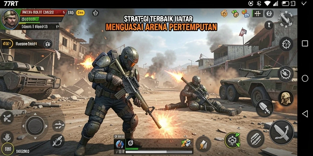 Tangkapan layar 77RT menunjukkan pertempuran strategi yang mendebarkan.