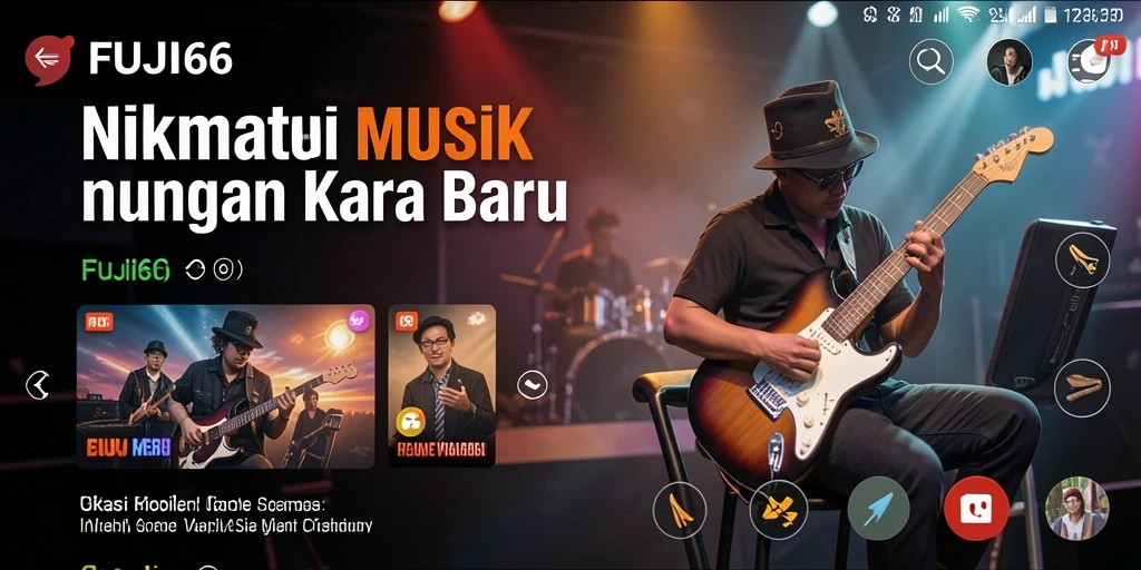 Screenshot gameplay FUJI66 dengan tampilan musik yang interaktif.