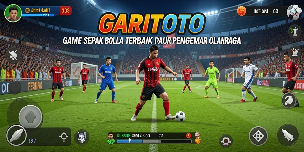Screenshot GARITOTO menampilkan aksi seru dalam pertandingan sepak bola.