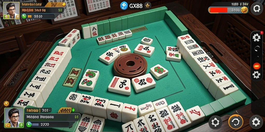 Screenshot menunjukkan gameplay seru Mahjong di GX88 dengan grafis menarik.