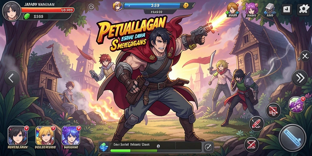 Tampilan gameplay seru dari JAYA89 dengan karakter Anime menarik.