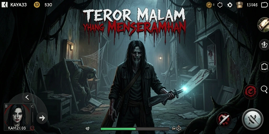 Gameplay KAYA33 yang mencekam dan penuh ketegangan dalam suasana horror.