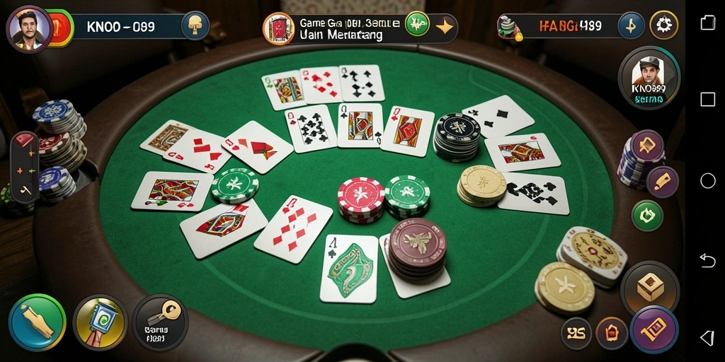 Screenshot gameplay KNO89 menampilkan aksi seru bermain Gaple.