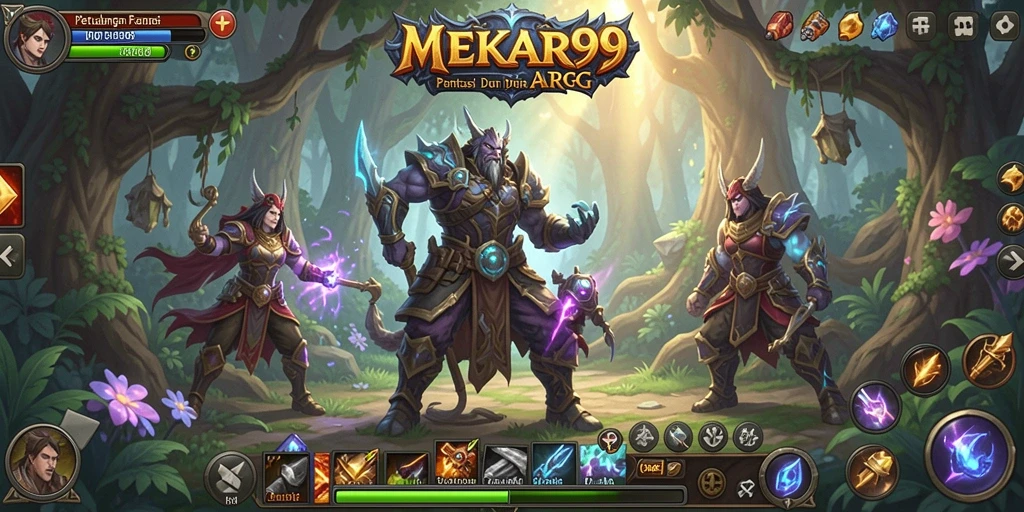 Tampilan gameplay seru di MEKAR99 dengan aksi ARPG yang mendebarkan.