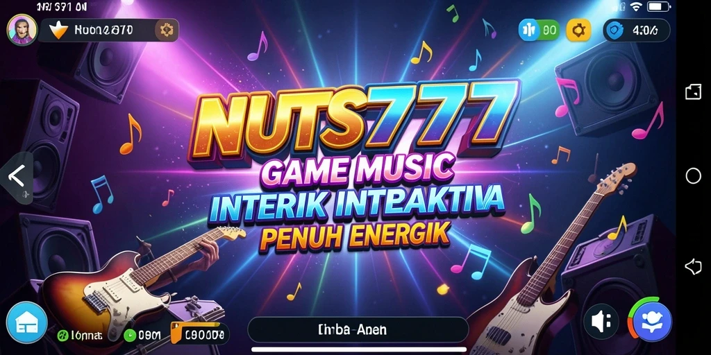 Tampilan gameplay interaktif NUTS777 dengan suasana musik yang ceria.