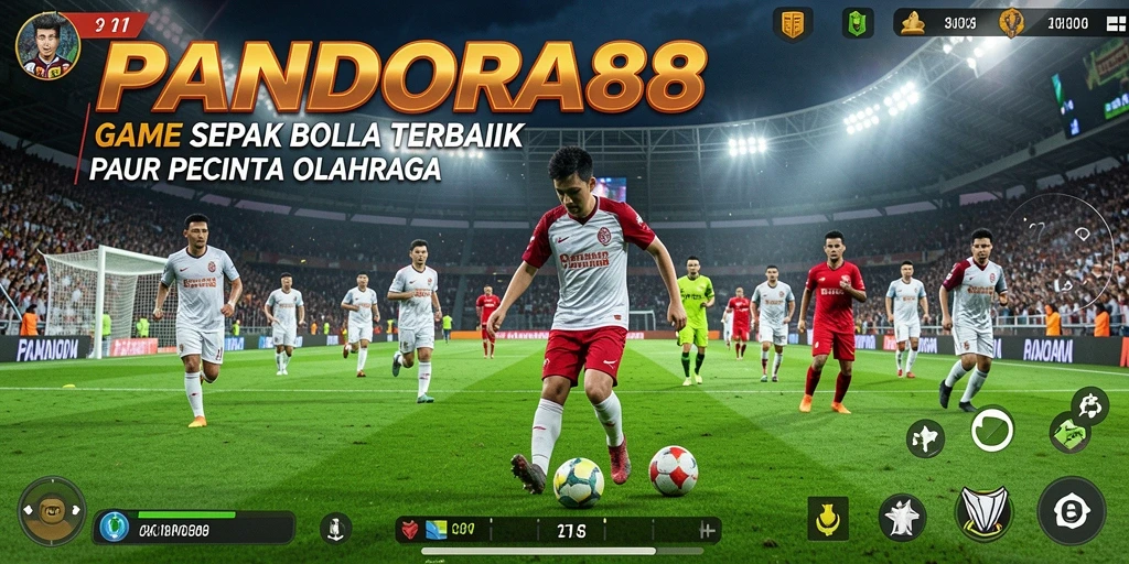 Tangkapan layar gameplay PANDORA88 yang menunjukkan aksi sepak bola yang seru.