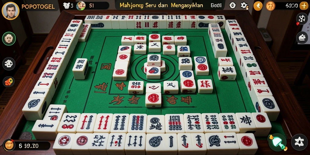 Tampilan gameplay POPOTOGEL yang menarik dalam permainan Mahjong.