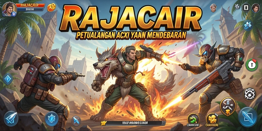 Gameplay dinamis dengan aksi mendebarkan di RAJACAIR.