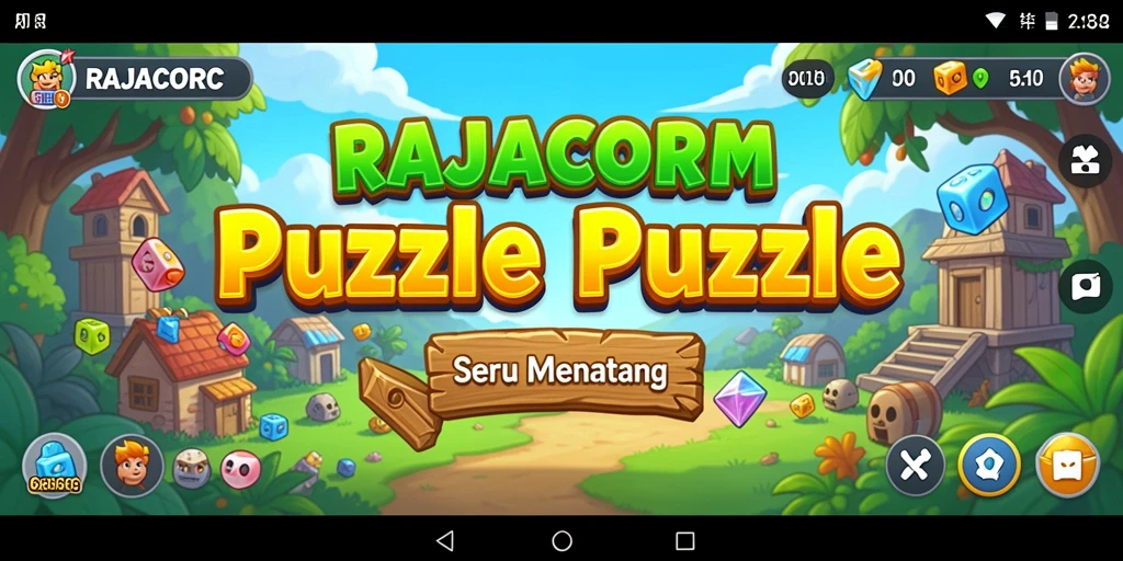 Screenshot gameplay RAJACORC yang menampilkan teka-teki seru dan menantang.