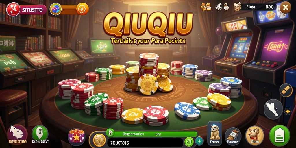 Tampilan gameplay penuh aksi di SITUSTOTO dengan tema QiuQiu.
