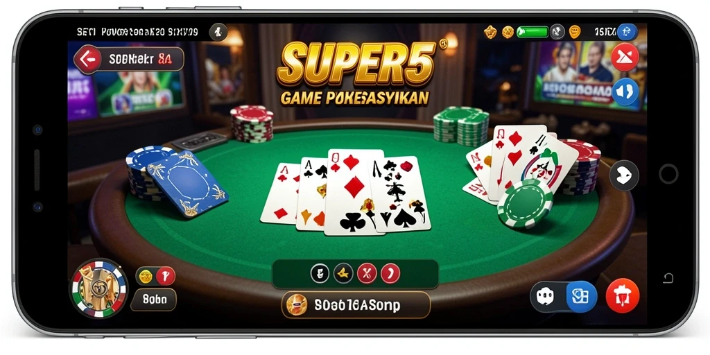 Gameplay poker SUPER5 yang mendebarkan dan penuh strategi.