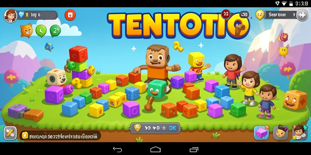 Screenshot gameplay TENTOTO menampilkan tantangan puzzle yang seru.
