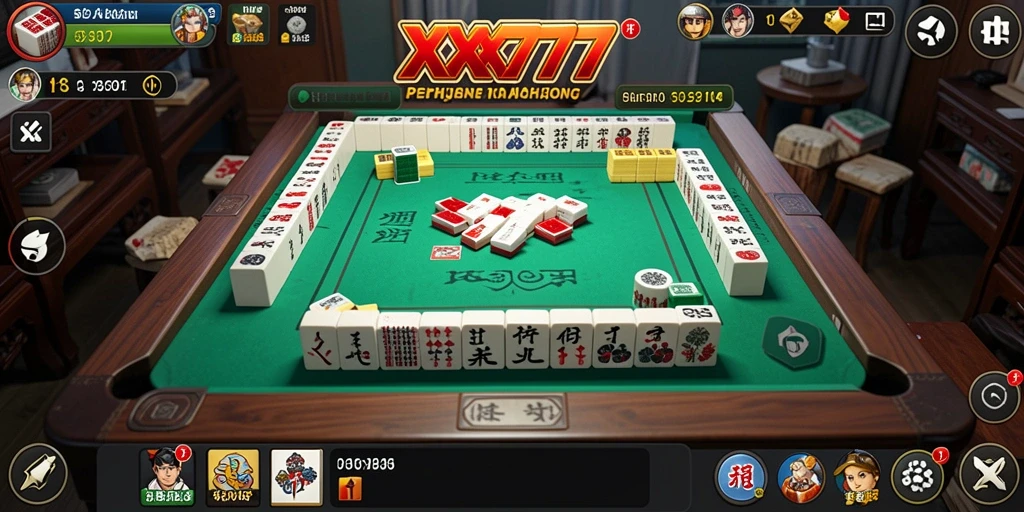 Screenshot utama XXX777 menampilkan gameplay Mahjong yang menarik.